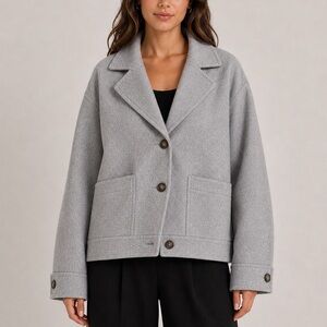 FAVORITE DAUGHTER Grey Herringbone Nico Bomber Jacket